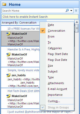 connecteur social twitter outlook