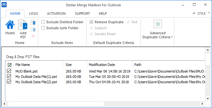 fusion stellaire mail outlook fusion pst