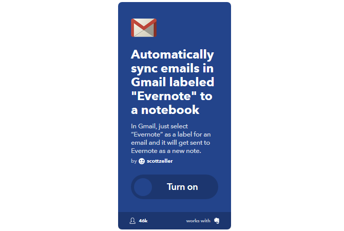Le guide IFTTT ultime: utilisez l'outil le plus puissant du Web comme un pro 47IFTTT SelectiveGmailsToEvernote