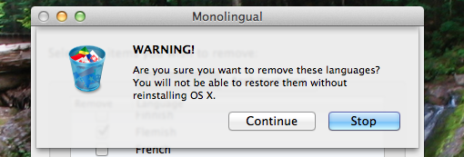 supprimer des langues d'osx