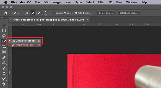 Comment supprimer un arrière-plan dans Photoshop Utilisez votre outil de sélection rapide