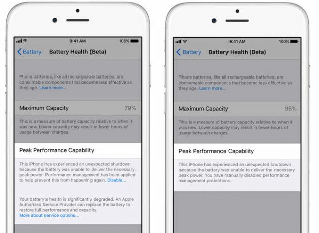 Santé de la batterie iOS 11