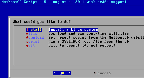 NetbootCD: installez Ubuntu, Fedora, Debian et plus depuis un CD [Linux] netbootcd start