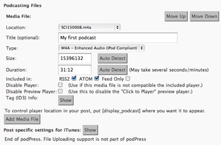 De WordPress à iTunes: comment podcaster avec WordPress podcasting new post