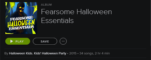 Liste de lecture Spotify - Fearsome Halloween Essentials