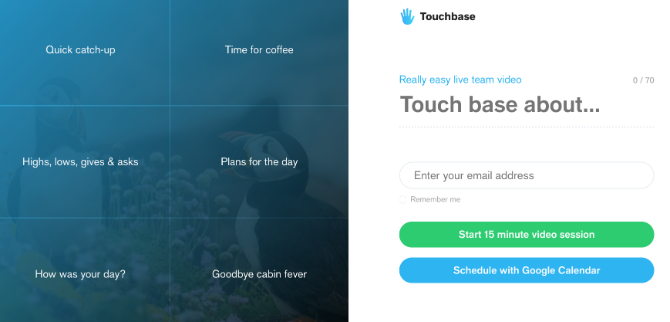 Touchbase oblige les membres de l'équipe à maintenir les réunions d'appel vidéo sur le sujet et impose une limite de 15 minutes