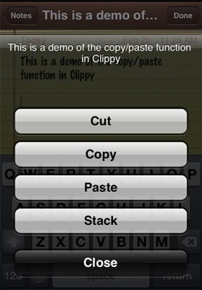 clippy - iphone copier coller du texte