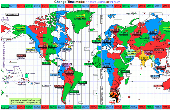 fuseaux horaires internationaux