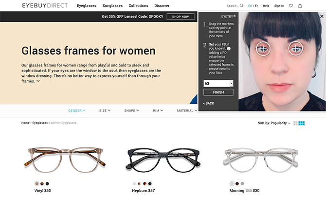 EyeBuyDirect Essayez des lunettes en ligne