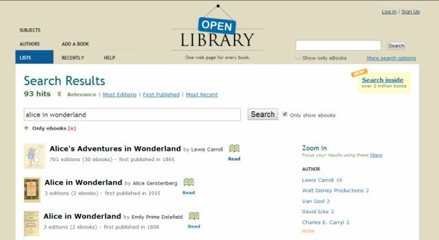 open-library-alice-in-wonderland-recherche