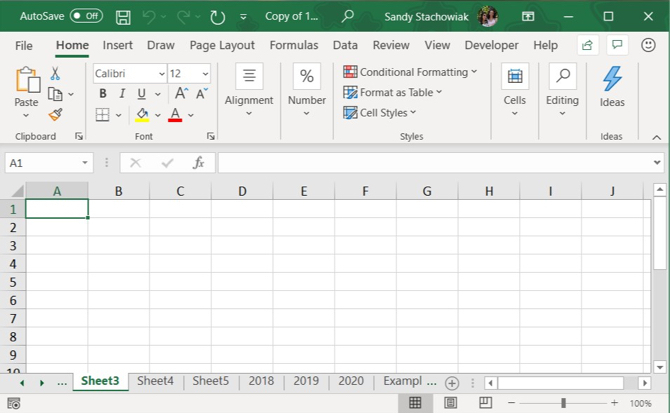 Points de l'onglet de défilement Excel