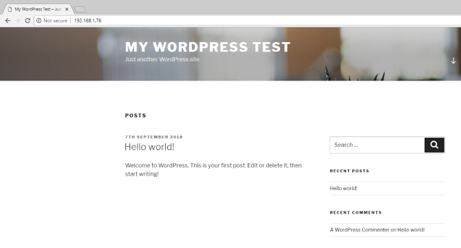 Site WordPress installé sur un Raspberry Pi