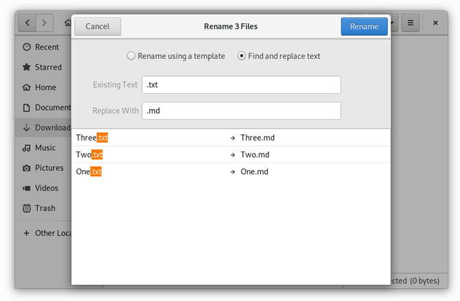 Renommer des fichiers sur le bureau GNOME Linux