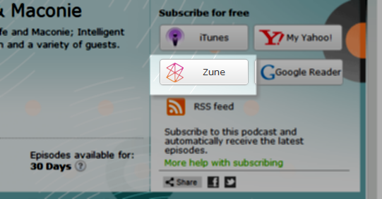 logiciel de gestion de podcast zune