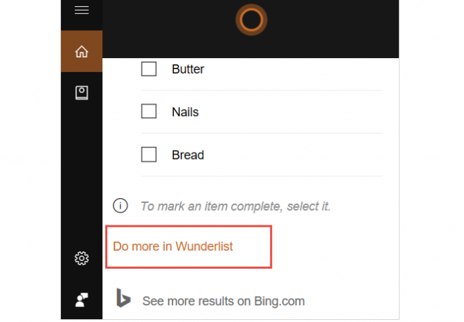 cortana autorise wunderlist à faire plus