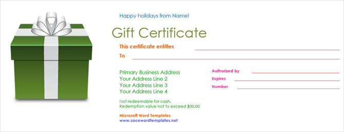 modèles de certificats-cadeaux date d'expiration microsoft office