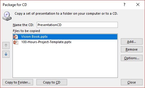 Package PowerPoint pour CD