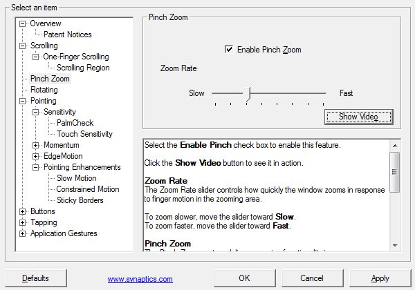 touchpad dispose de windows 7