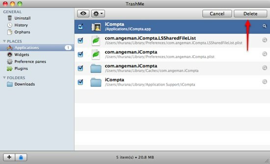 Deux étapes simples pour nettoyer votre bibliothèque d'applications [Mac] 04d TrashMe Delete