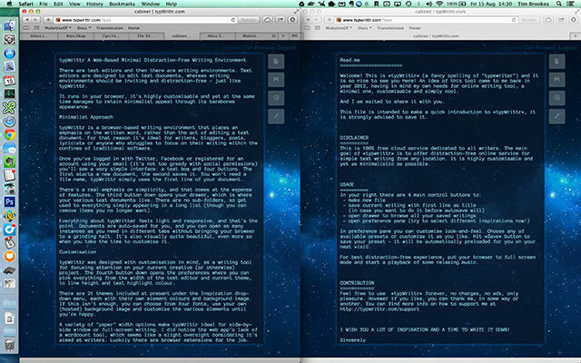 typWrittr: un environnement d'écriture personnalisable sans distraction dans votre navigateur côte à côte