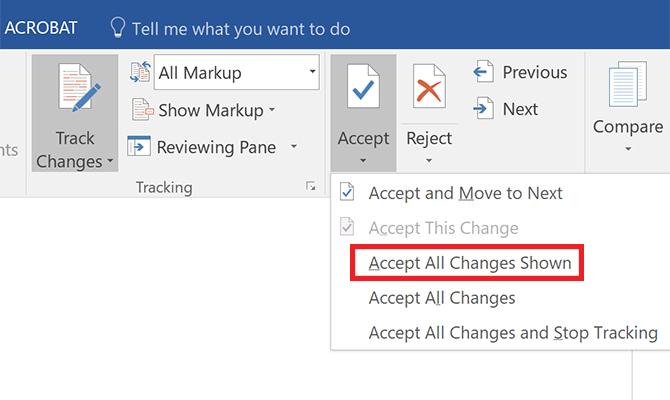 Comment filtrer et appliquer les modifications suivies dans Microsoft Word Accepter toutes les modifications affichées