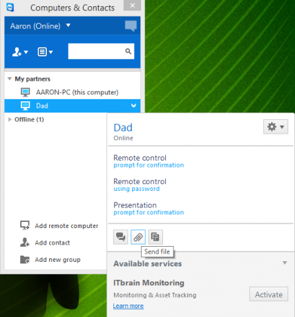 6 TeamViewer Envoyer un fichier