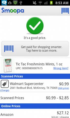 Soyez payé pour magasiner plus intelligemment avec Smoopa [Android 1.6+ et iOS]
