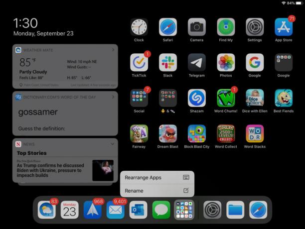 iPadOS Réorganiser les applications et le dossier dans le Dock