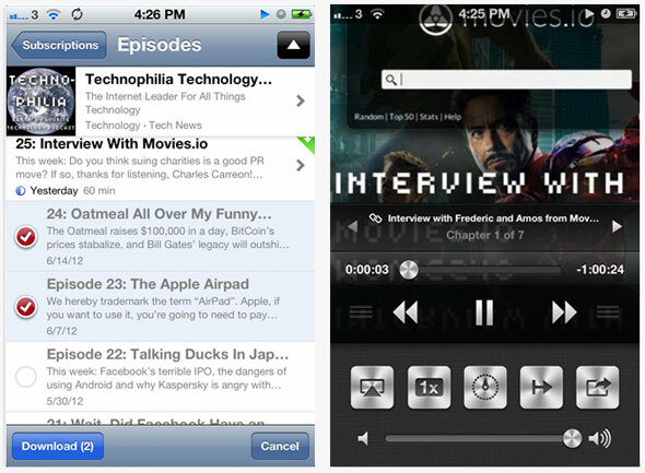 application podcatcher pour iphone