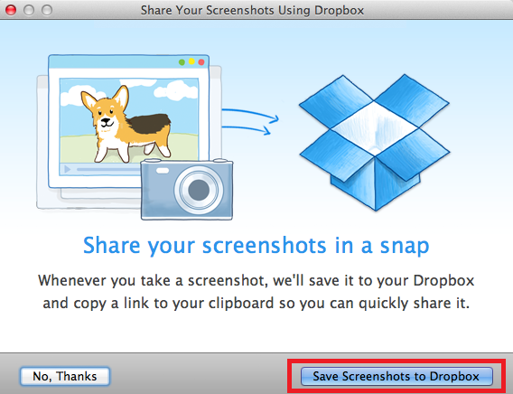 Comment enregistrer et télécharger automatiquement des captures d'écran sur Dropbox sur Mac Captures d'écran dropbox