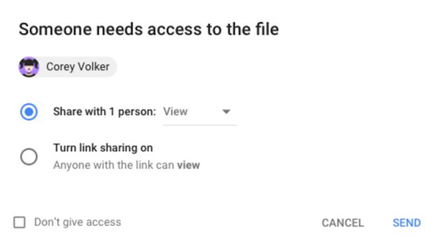 Vérificateur d'accès Google Drive dans G Suite