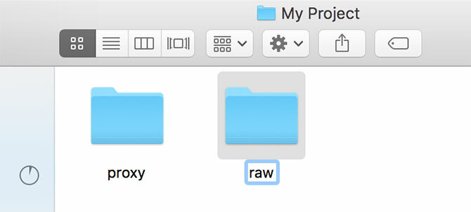 Renommer les dossiers Proxy et Raw sous macOS