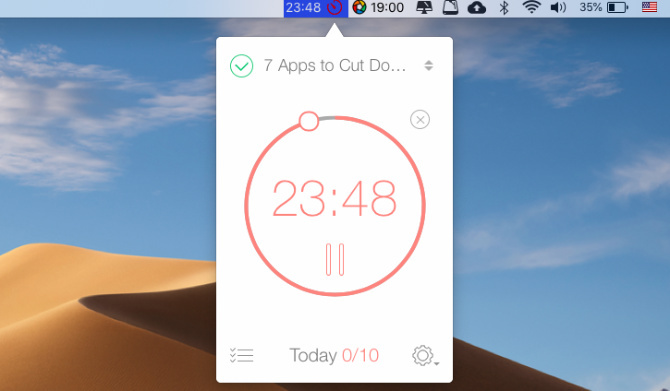 Be Focused, une minuterie Pomodoro pour Mac