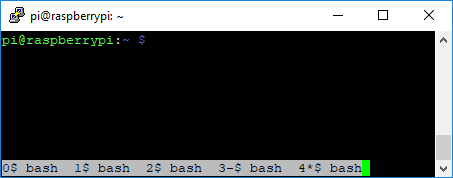 Liste des fenêtres du terminal GNU Screen