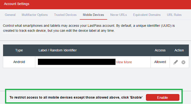 appareils mobiles lastpass