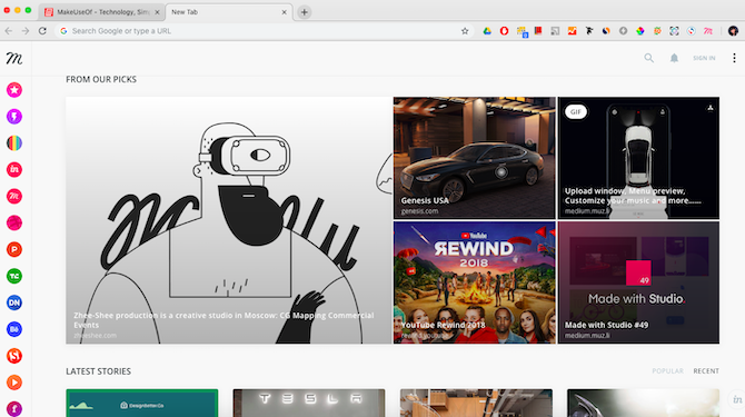 Muzli 2, une extension Chrome pour l'inspiration du design