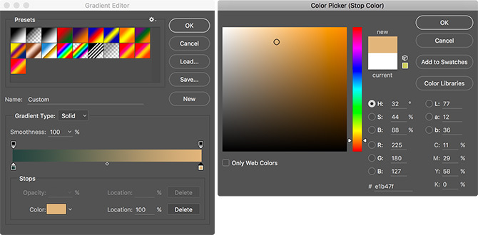 Color Picker Orange dans Photoshop