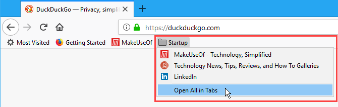 Ouvrez tous les signets dans les onglets de Firefox