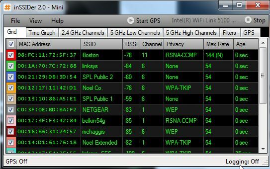 Analyser et tracer des réseaux Wi-Fi locaux avec inSSIDer inssider8