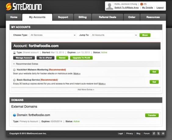 hébergement web siteground