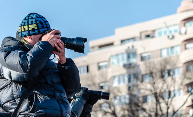 photographe homme en hiver