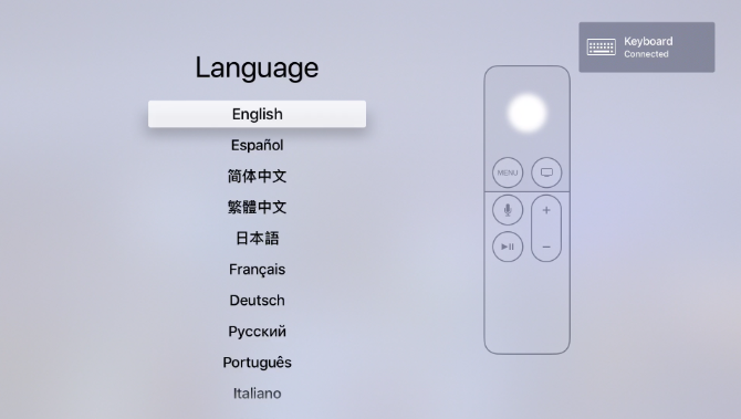 Configuration du clavier Apple TV