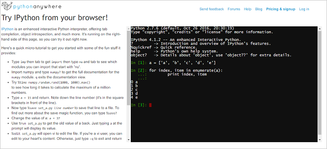 Essayez Python dans votre navigateur avec ces interpréteurs de commandes interactifs en ligne gratuits python ipython