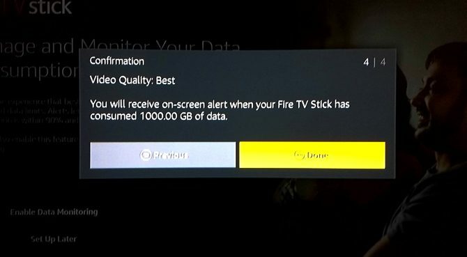 Configuration d'Amazon Fire TV Stick: confirmation de la surveillance des données