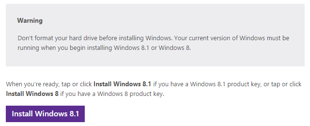 Fichiers d'installation de Windows 8.1