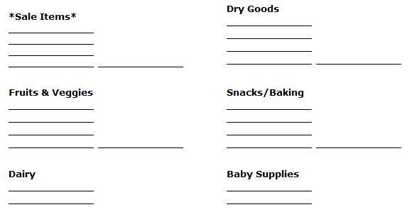 liste d'épicerie imprimable gratuite