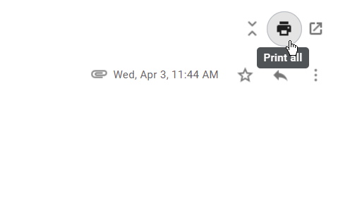 Cliquez sur Gmail Imprimer tout