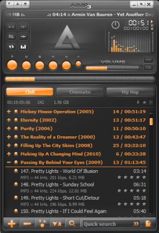 AIMP3: une excellente bibliothèque musicale et un lecteur - léger et gratuit! Écran principal [Windows] aimp