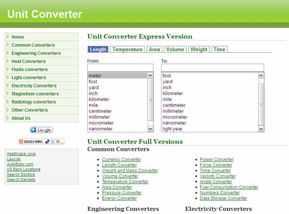 dimensions et calculs unitaires