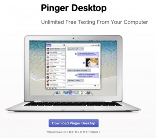 application de bureau pinger